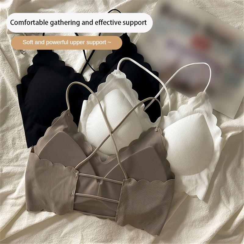 Áo Ngực Thể Thao Không Đường May, Dành Cho Nữ, Phong Cách Hàn Quốc, Chống Chảy Xệ, Đồ Lót Mỏng Và Thoáng Khí, Không đường May, Thiết Kế Lưng Đẹp, Đồ Lót