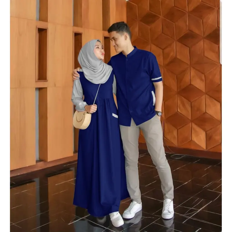 Couple FAREL terlaris // gamis couple lebaran 2025// couple farel pasangan gamis+kemeja/ baju lebaran 2025 1