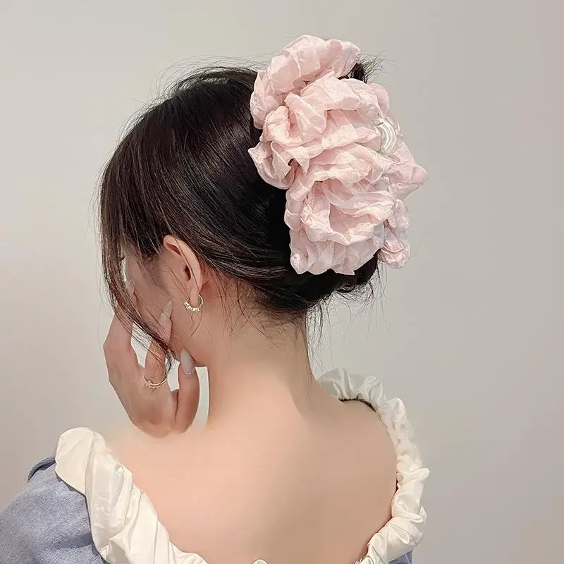 Kẹp Tóc Bong Bóng Xếp Ly Lông Mịn, Cỡ Lớn 13cm, Phong Cách Hàn Quốc, Kẹp Tóc Đám Mây Lông Mịn, Dễ Thương Và Thích Hợp Cho Các Hoạt Động Ngoài Trời Của Phụ Nữ 4