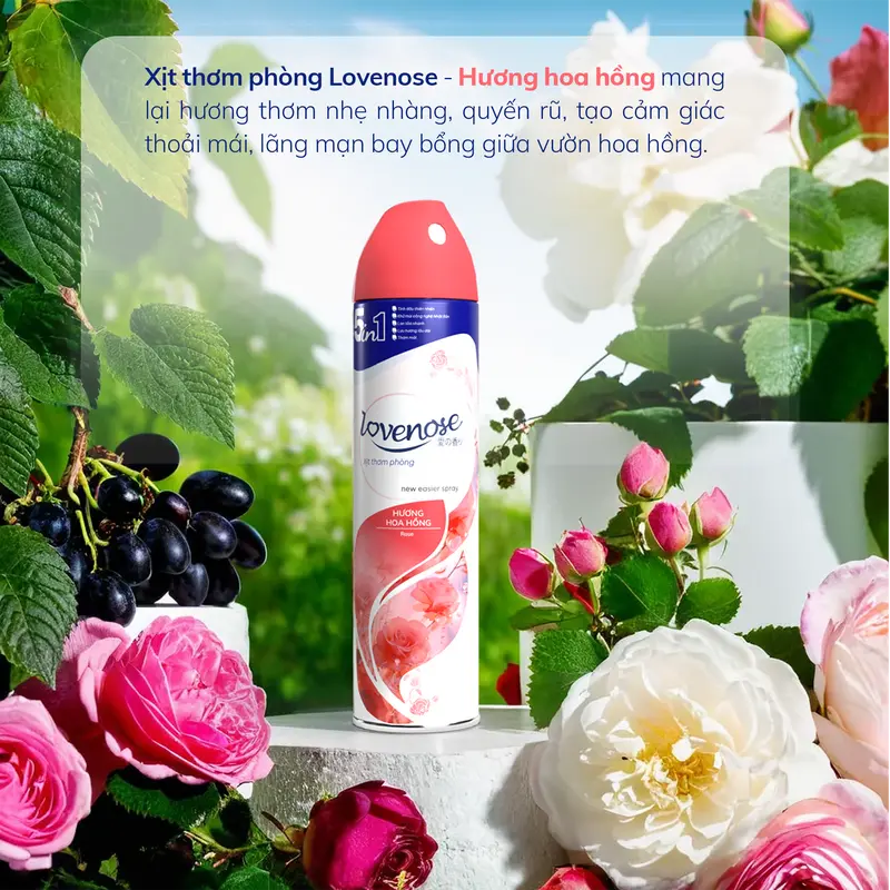 Combo Xịt thơm phòng Lovenose hương thơm tự nhiên dễ chịu lưu hương lâu dài, lan tỏa nhanh - Dung tích 320ml Dầu Thơm Phòng, Dầu Thơm 6