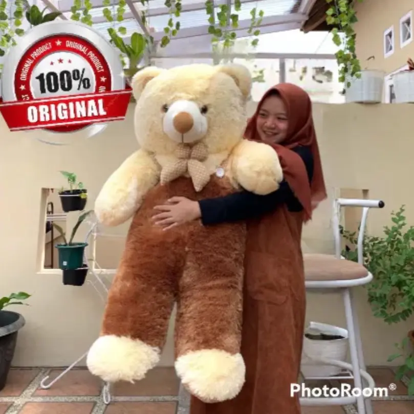 Boneka Jumbo Teddy Bear Beruang Lucu Lembut Ukuran 90 Cm Bahan Bulu Lasfur Label SNI Dolls