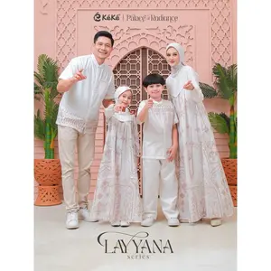 Keke Busana - Baju Set Couple Keluarga 2026 Layyana Series Broken White Sarimbit Lebaran
