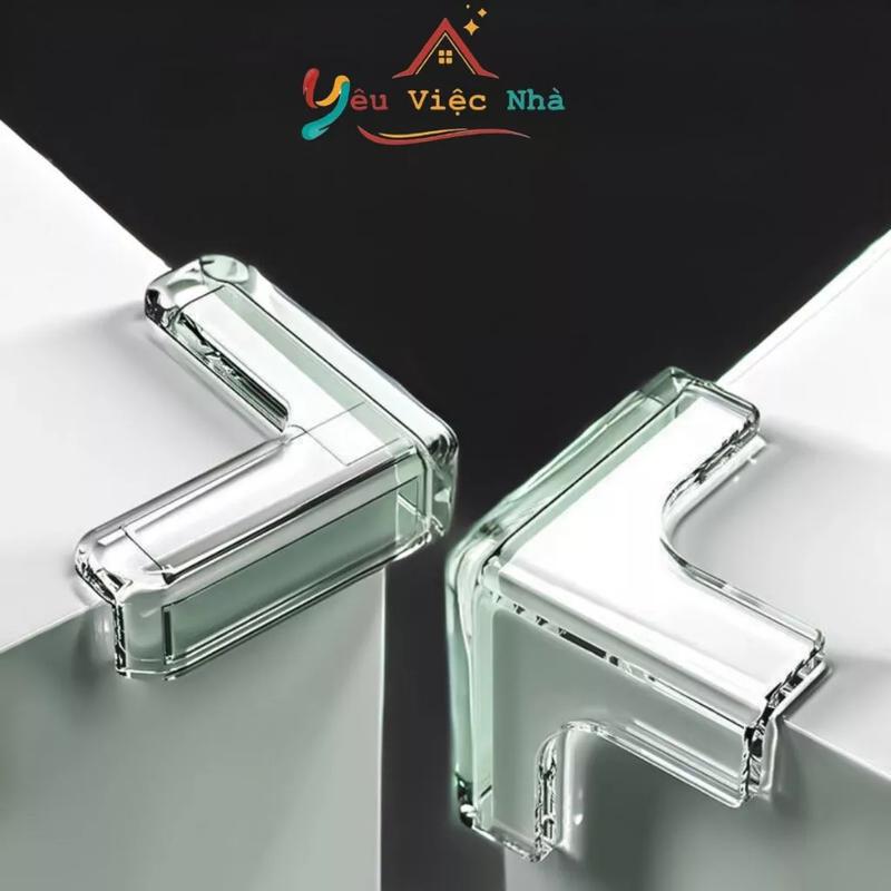  Bọc Cạnh Bàn Silicon - Miếng Bịt Che Góc Nhọn Trong Suốt Tránh Va Đập Cho Bé 