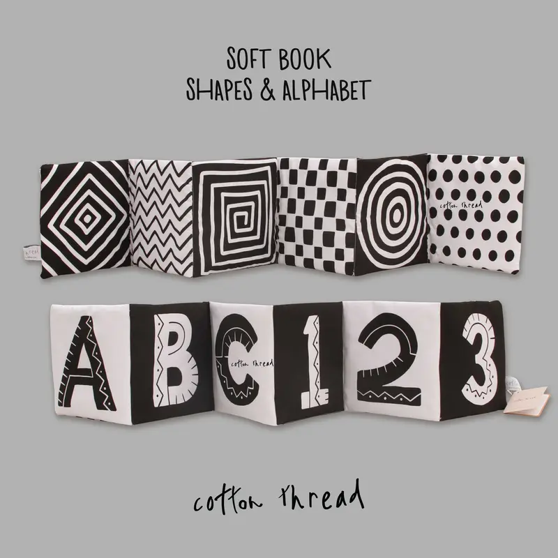 Soft Book - Shapes and Alphabet ( Stage 1) - Cotton Thread buku bayi 0 sampai 6 bulan 0