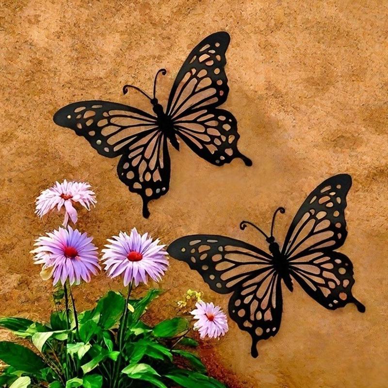 Butterfly Design Wall Art, 1 Count Iron Wall Decor, Wall Hanging Decor for Home Living Room Bedroom Garden Yard, Home Decor 0