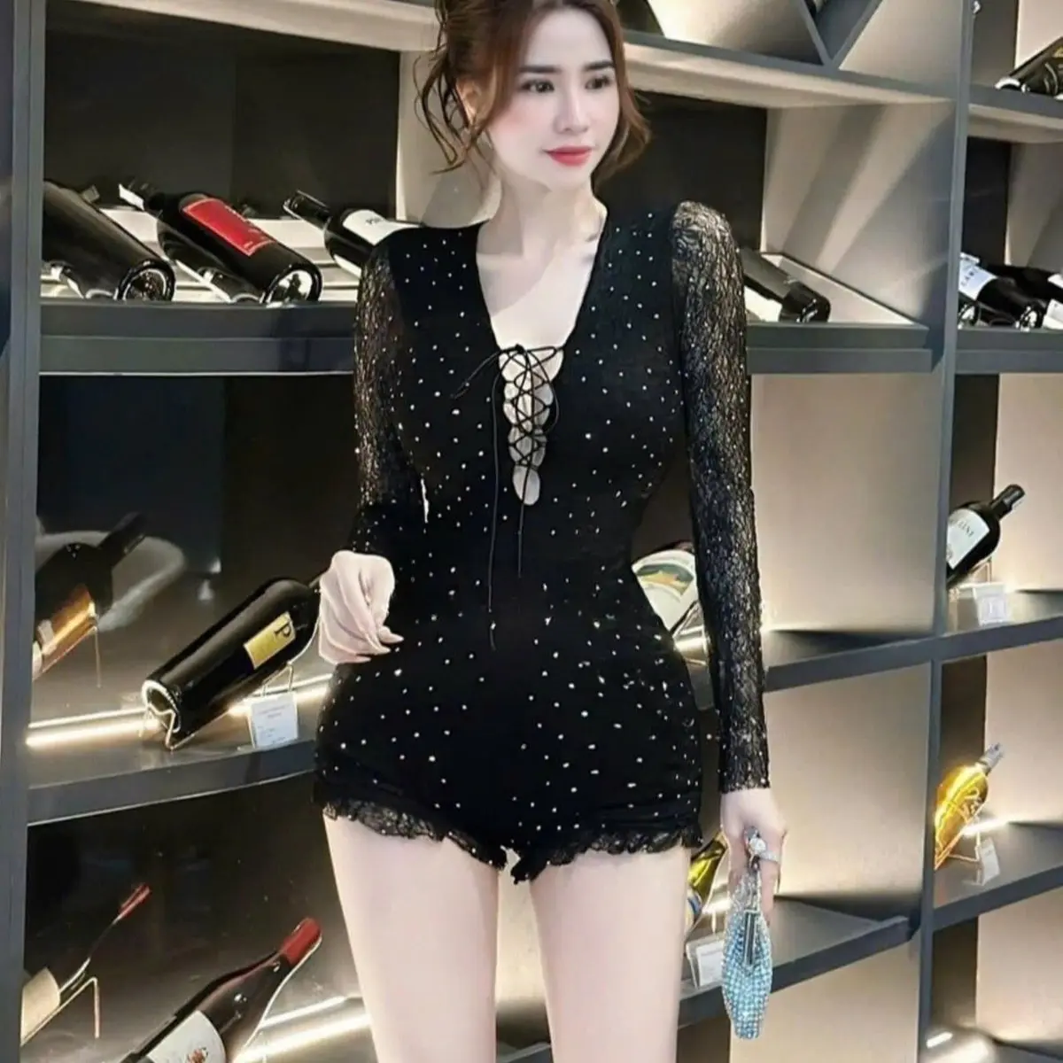 Jum tay dài phối lưới bông Nữ