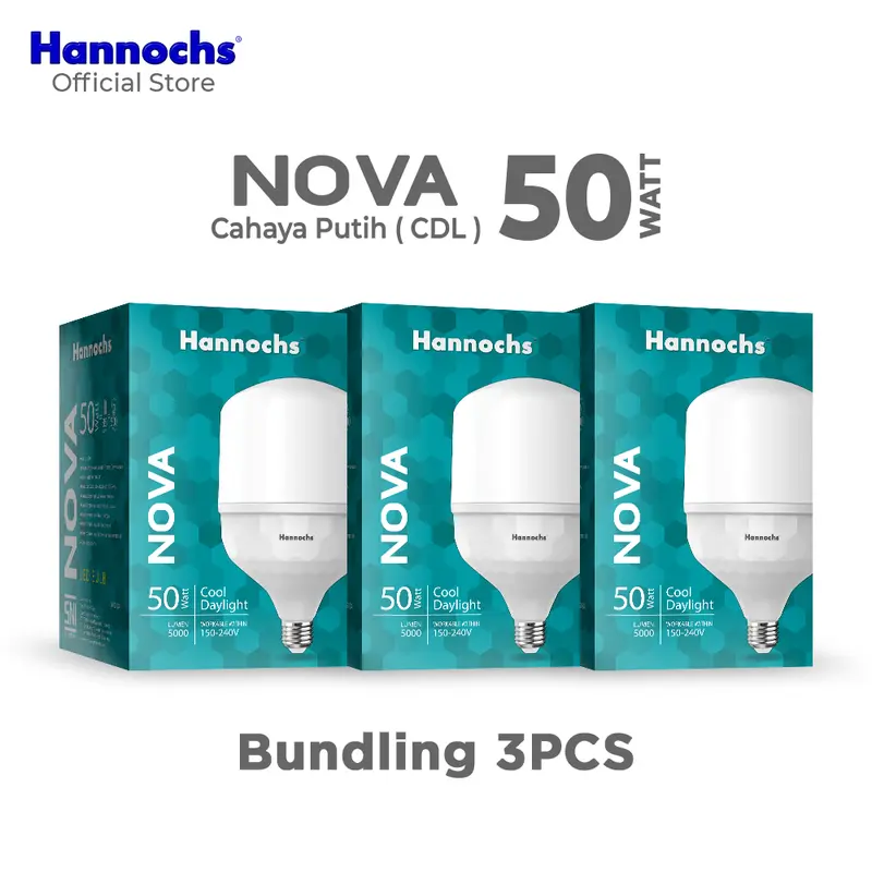Hannochs Lampu LED Nova 50W Cahaya Putih ( PAKET 3pcs ) 0