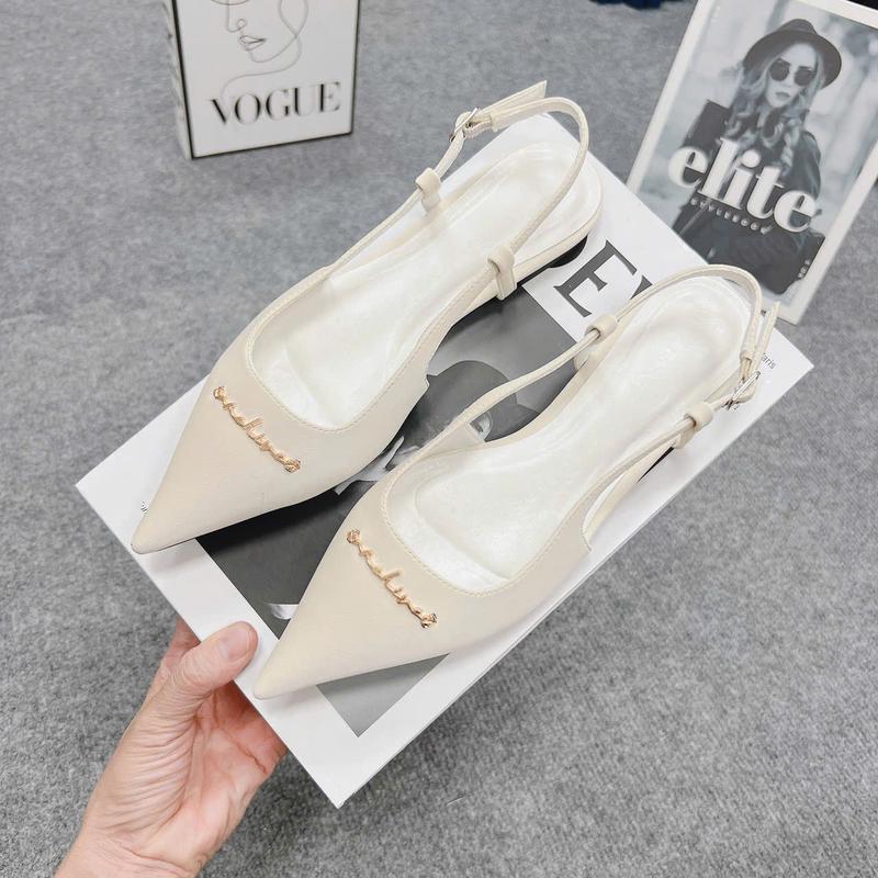 Sục Bệt Nữ Cao Cấp Hậu Chun Mũi Nhọn Phối Chữ ( D27 ) Shoes DéP GiàY