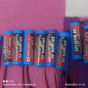 baterai rc 3,7v li-ion 14500 durasi main 50menit -+
