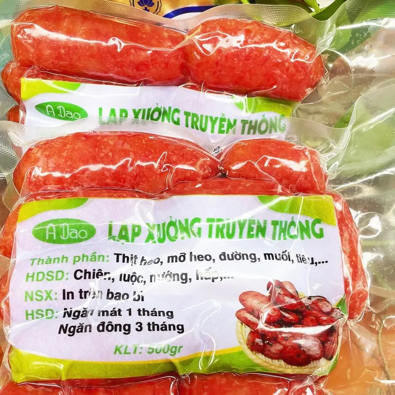 1,5KG Lạp Xưởng Truyền Thống Loại Sấy Dẻo ( 3 Túi ) Heo 4