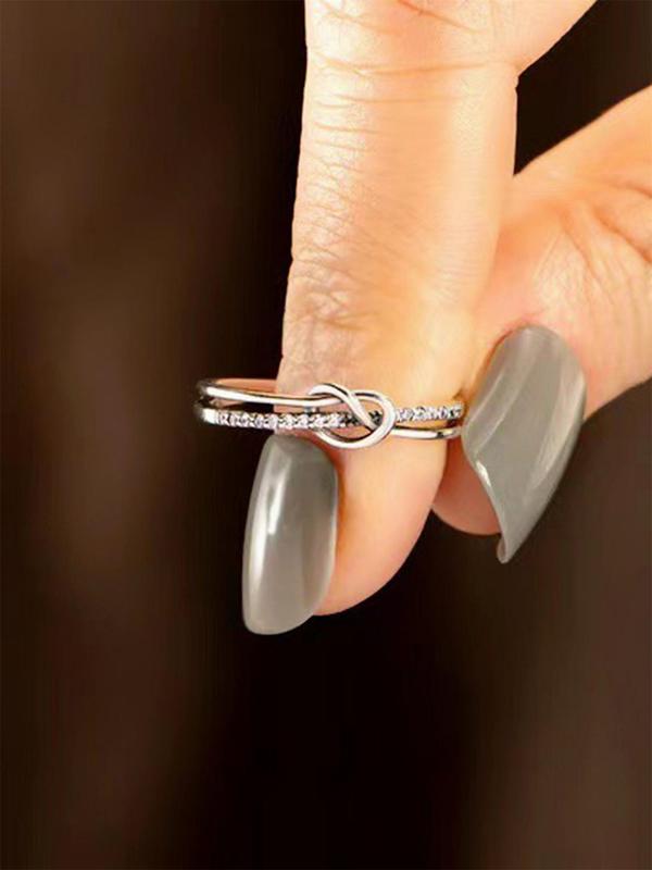 Women's Elegant Knot Design Ring, Exquisite Trendy Ring, Fashionable Jewelry for Women As Engagement Anniversary Party Jewelry Gift 4