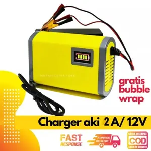 Charger Aki Motor Mobil 2A 12V Alat Cas Aki Casan Accu Motor Mobil Carger Aki Charger Accu Car Kabel