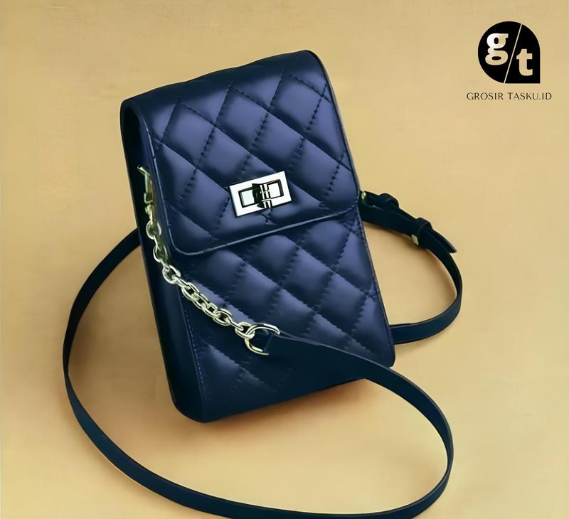 TAS GROSIR VIRAL - TAS hp wanita bordir / Tas selempang wanita mini / Tas wanita premium mini murah Kulit PU Navy Hijau Army Hitam 2