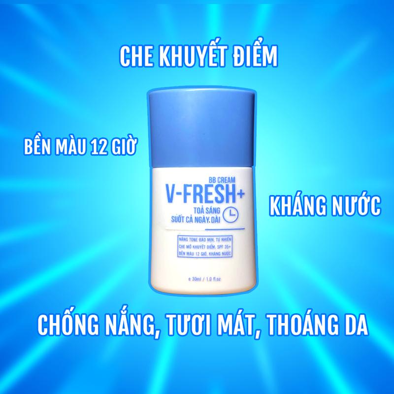 2 Hộp BBcream V-FRESH PLUS dành cho nam, nâng tone tự nhiên, kiềm dầu, chống nắng, kháng nước, che khuyết điểm 5