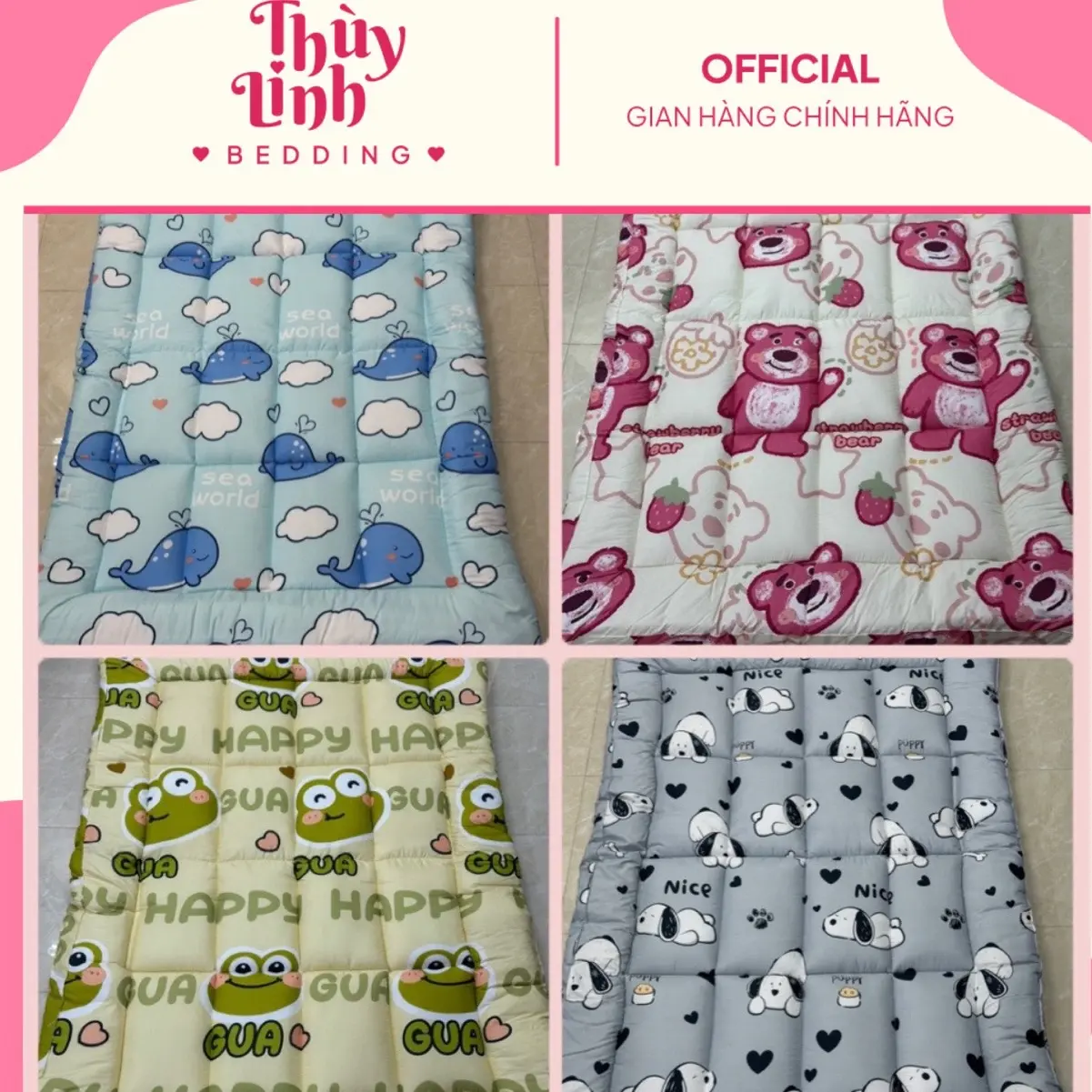 [ TỔNG HỢP MẪU  NỆM CON VẬT] Nệm topper , trải sàn , trải giường ,nằm êm , nệm dày 6p đủ size .