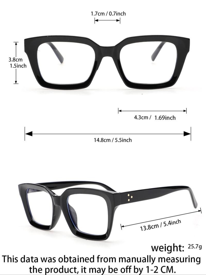 Product Introduction of Unisex Simple Style Leopard/Clear/Solid Color Eyeglasses Set, Trendy Square Frame Eyeglasses for Everyday Use, Fashion Accessories for Outdoor Activities 5