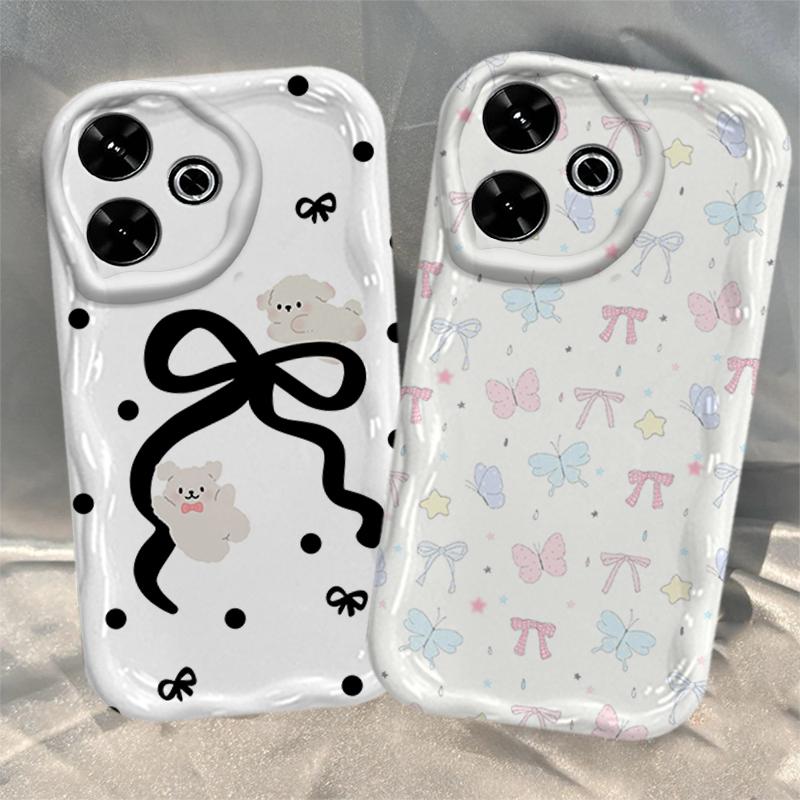 Casing For Redmi 13 POCO M6 4G Cartoon Bow Cover Couple Soft TPU 3D Waves…