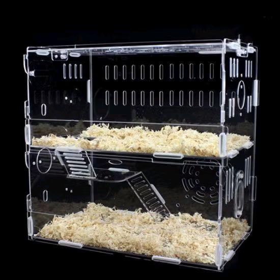 Lồng Hộp Nuôi Thú Cưng Chuột Hamster 2 Tầng Kiểu Mới Mica Trong Dạng Lắp Ghép