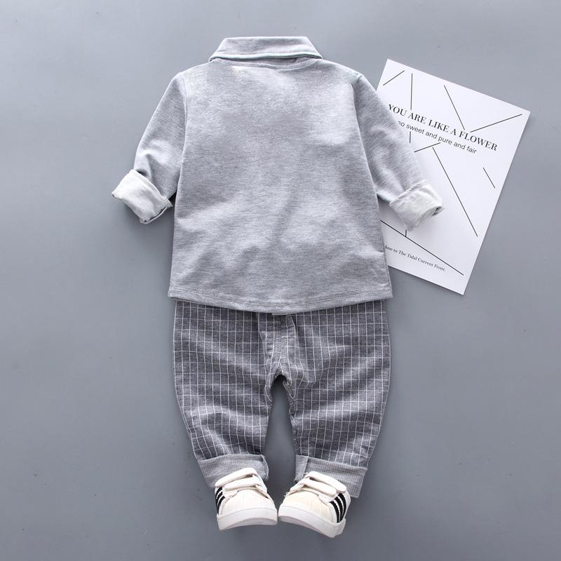 Product Introduction of long sleeve for baby boy Set Boys Formal Clothes Tops Long Sleeves Pants Two-piece Set 8