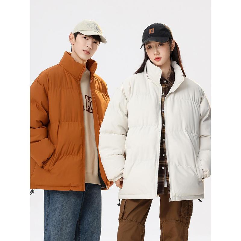 Quần Áo Cotton Mùa Đông, Màu Trơn Dày Dặn, Ấm Áp, Áo Khoác Độn Bông Lông Vũ, Áo Khoác Cặp Đôi, Áo Khoác Nữ, Hàng Mới Về Năm 2025 0