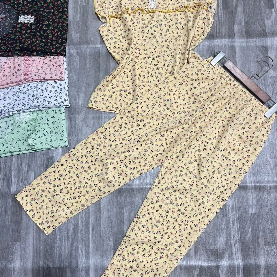 Set đồ bộ nữ quần dài có túi áo tay ngắn size 40-76 kí