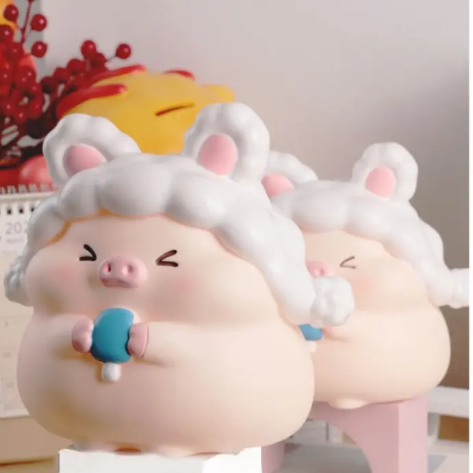 Ống Tiêt Kiệm Hoạt Hình Heo Ăn Kem Ống Heo Đựng Tiền Lợn Tiết Kiệm Trang Trí Ống Tiết Kiệm 5