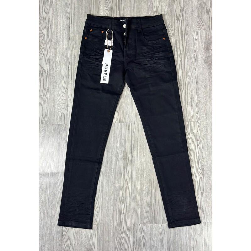 ( Ảnh Tự Chụp ) Quần Jean Pur Ple Đen Trơn Dập Nhăn 4 Cúc Form LikeAuth Chuẩn loại 1 ( Tag Mác Lụa , 4 Tag Sườn , Cúc Đồng , Mác Thêu , Túi Vải ) 2