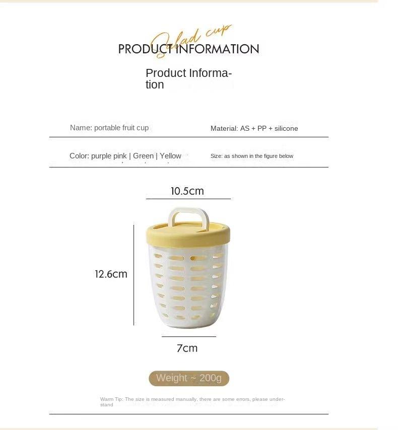 Product Introduction of Cốc Trái Cây, Cầm Tay, Có Rãnh Và Nĩa, Thích Hợp Cho Bữa Sáng, Salad, Mang Đi Và Dã Ngoại, Có Thể Dùng Làm Cốc Yến Mạch lọ đựng cọ trang điểm bình  hb 6