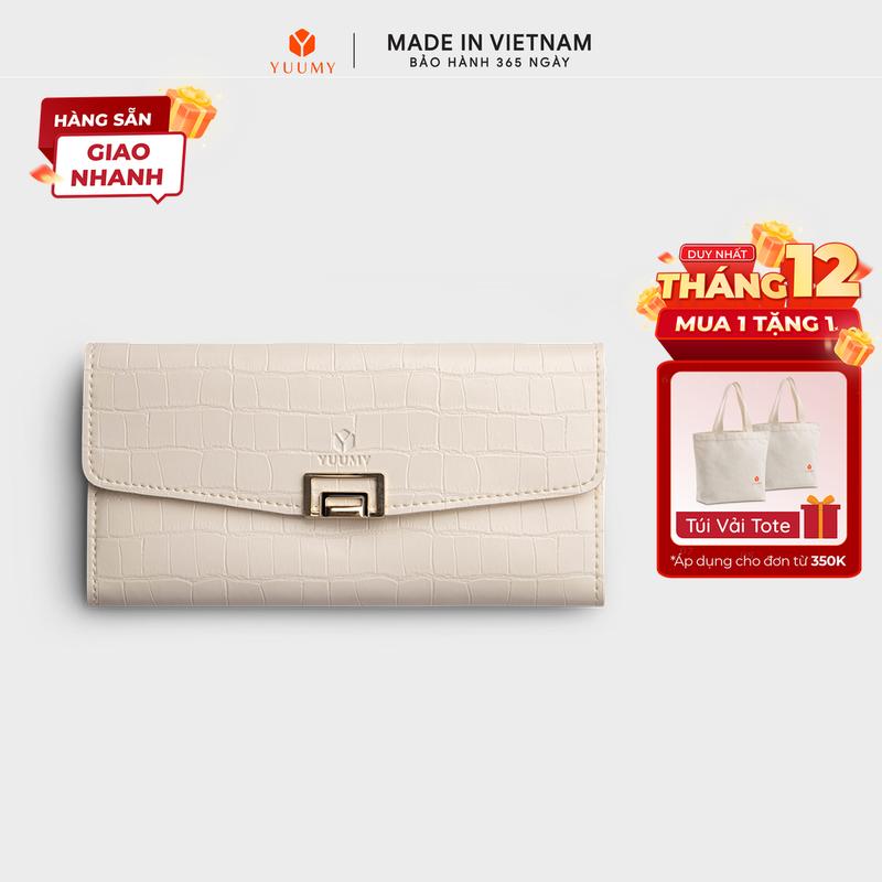  Ví Yuumy   Thời trang nữ dáng dài phối khóa trang trí - Ví da Verein YV93   
