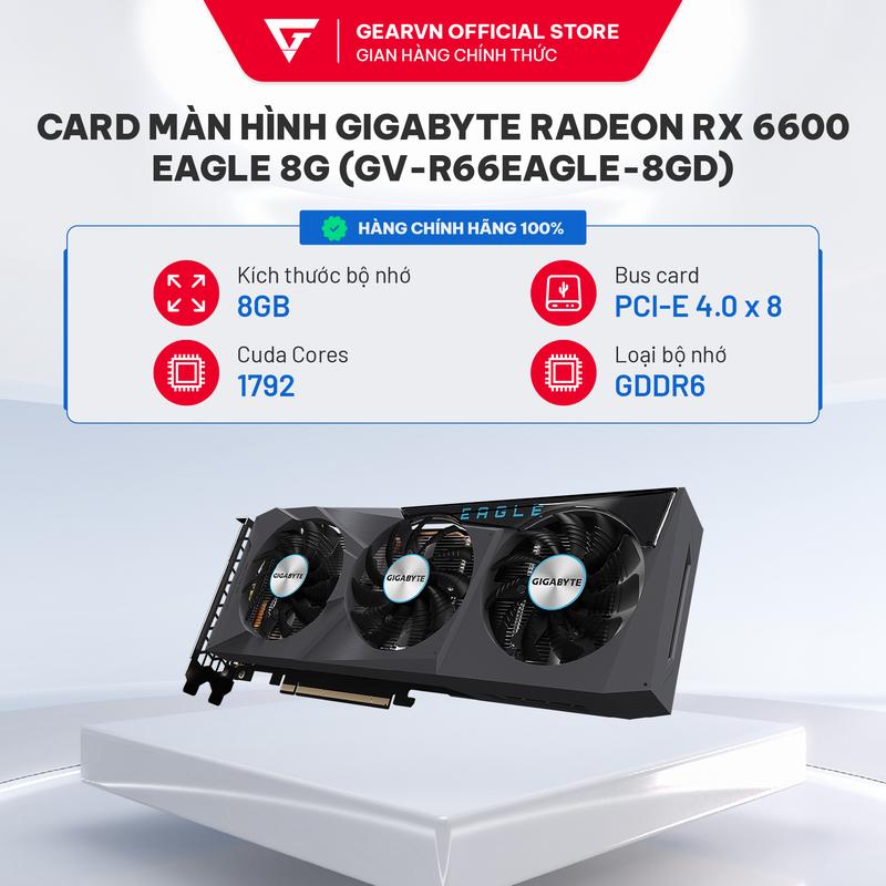 Card màn hình GIGABYTE Radeon RX 6600 EAGLE 8G (GV-R66EAGLE-8GD)