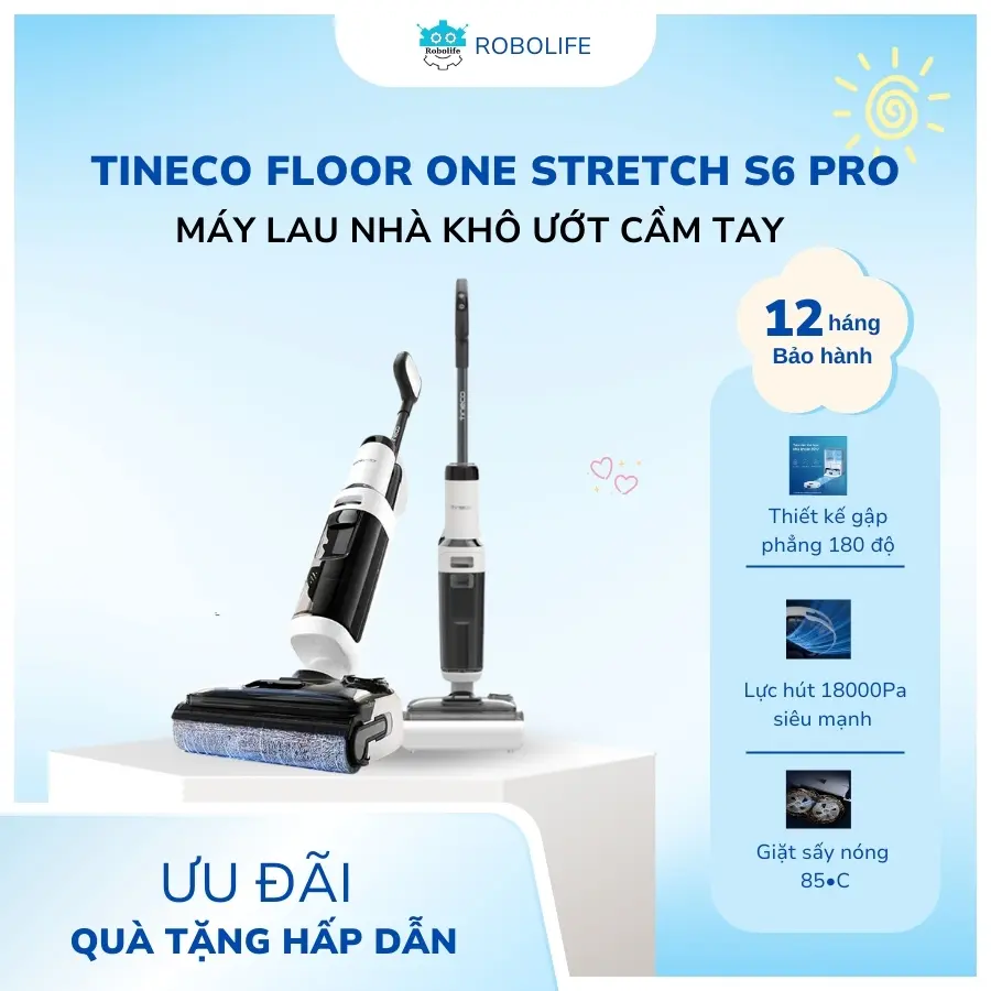 Máy Lau Nhà Khô Ướt Cầm Tay Tineco Floor One Stretch S6 Pro - Model S6 Pro