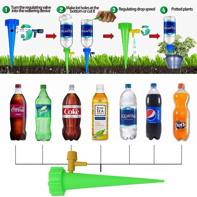 Automatic Drip Irrigation System Self Watering Spike for Flower Plants Greenhouse Garden Adjustable Auto Water Dripper Device