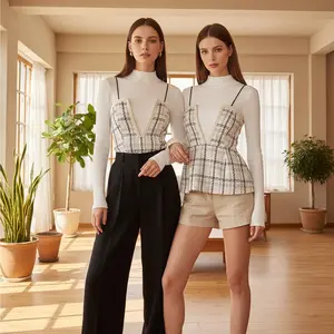 Blouse 2in1 Kombi Rompi 1165 Super Mewah IMPORT bahan Rajut + Outer Tweed Premium - 99