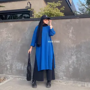 Hera Tunik by Hagia | busui & non busui | high slit |  bahan cotton combed premium Muslim Nyaman Simple Wanita