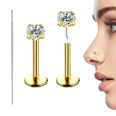 Push In How To Insert A Labret Nose Stud How To Put In Nose Pin - Main Image