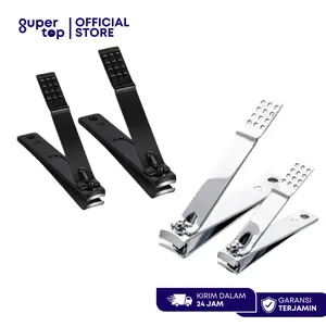 Gunting Kuku Stainless Steel Hitam Silver Besar Kecil Pemotong Kuku