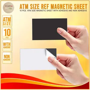 10PCS ATM Size Magnetic Sheets with Adhesive & Non-Adhesive 54x86mm Ref Magnet Cards Rubber Magnets