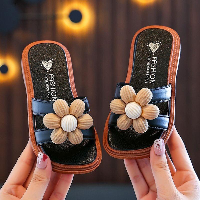 (FOM NHỎ ) Dép lê Bé Gái HOA MẶT TRỜI Chống Sốc Phong Cách Công Chúa cute hạt me