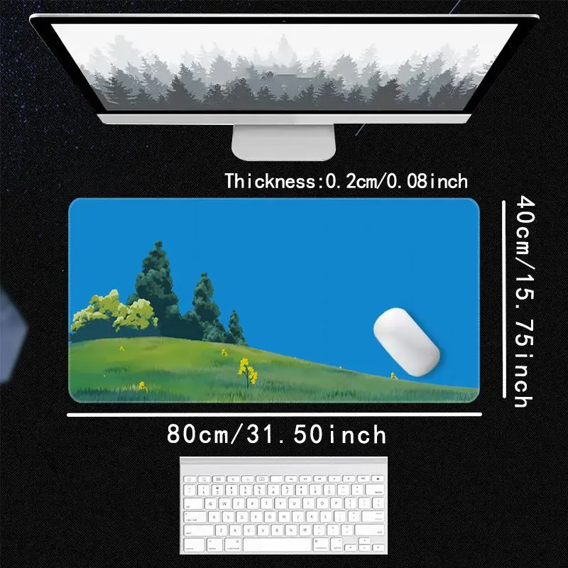 Grassland Forest Natural Scenery Mouse Pad, Rectangle Gaming Mouse Pad, Non-Slip Rubber Base Mouse Pads, Office Desk Accessories for Computer Work 7