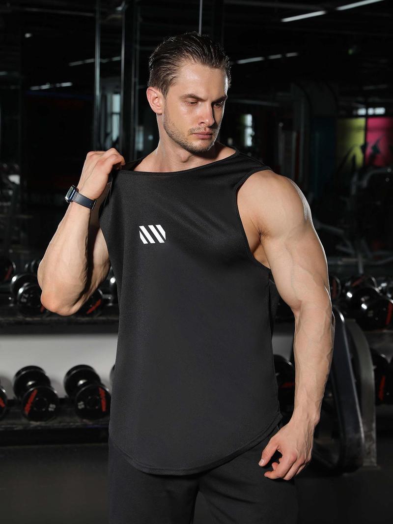 Product Introduction of LGBTQ+ Men's Geometric Print Sports Tank Top, Quick Drying Workout T-shirts, Men's Sportswear for Indoor Outdoor Wear, Summer Outfits 2024 6