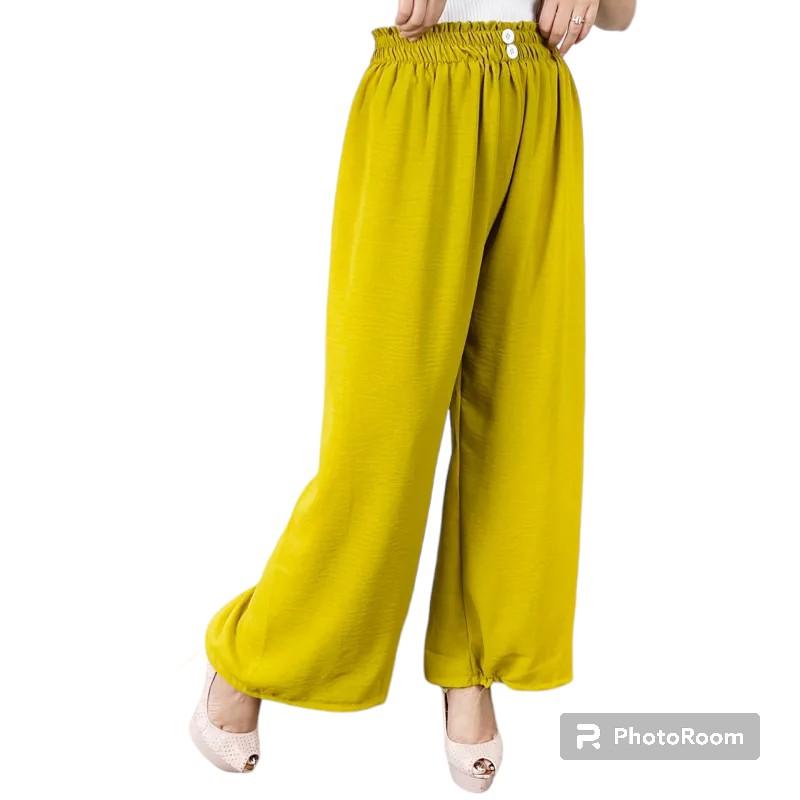celana kulot bahan cringkel wanir Wanita Dewasa Panjang 2