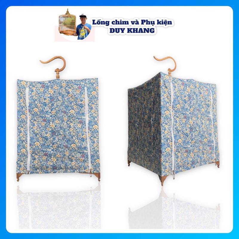 Áo hoa vip mẫu hoa xanh dương nhí cho lồng chào mào - phụ kiện lồng chim