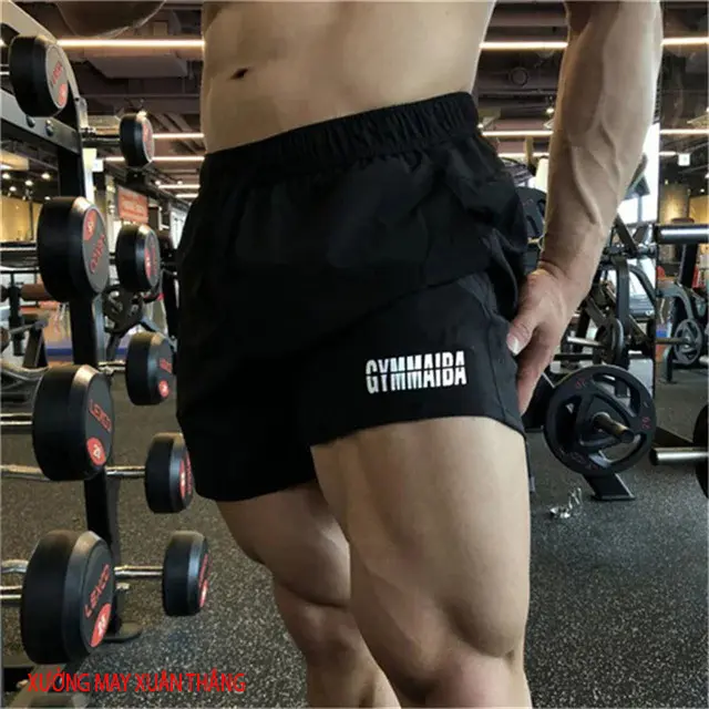QUẦN ĐÙI NGẮN THỂ THAO. MẪU GYMMAIBA. CHẤT MÈ THÁI THOÁNG MÁT. SIZE 45 - 100 KG