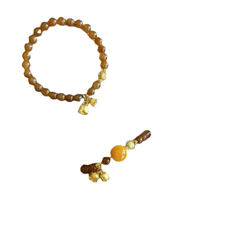 Vòng Tay Hoa Huệ Caramel, Thiết Kế Đơn Giản, Làm Bằng Sáp Ong Và Giả Ngọc Bích Hetian, Thích Hợp Để Phát Sóng Trực Tiếp, Hàng Mới Về 4