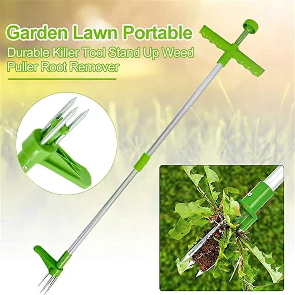 Portable Long Handle Weed Remover Garden Lawn Yard Grass Root Puller Weeder