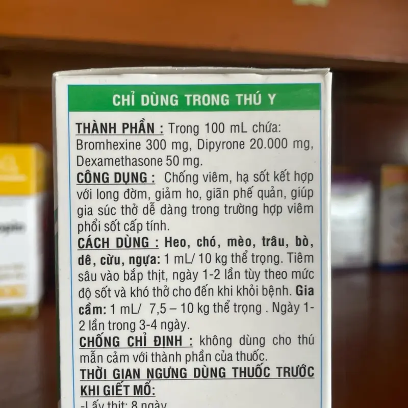 Nova Bromhexine Plus 100ml tiêm hỗ trợ hô hấp, long đờm dễ thở, giảm ho, thông khí quản cho gia súc, gia cầm, gà đá, gà chọi 2