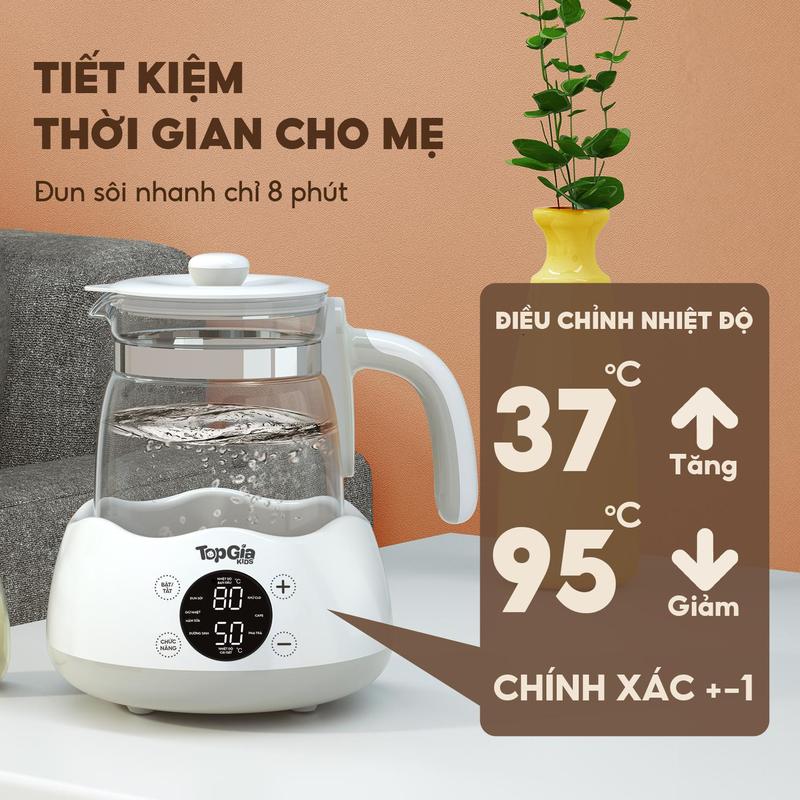 Product Introduction of ( MUA 1 TẶNG 1) Máy đun nước pha sữa M3-01 TOPGIAKIDS tự động điều chỉnh giữ nhiệt thông minh thay thế Ấm Siêu Tốc - Bảo hành 3 năm ( tặng kèm lồng hâm) Ấm Đun Đun Siêu Tốc 6