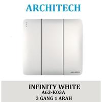 Gambar Architech Infinity A63-K03A White Saklar/Cetekan Triple 3 Gang 1 Arah - 3GANG 1ARAH dari ARCHITECH INDONESIA Kota Administrasi Jakarta Utara 1 Tokopedia