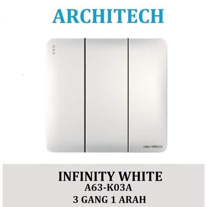 Gambar Architech Infinity A63-K03A White Saklar/Cetekan Triple 3 Gang 1 Arah - 3GANG 1ARAH dari ARCHITECH INDONESIA Kota Administrasi Jakarta Utara Tokopedia