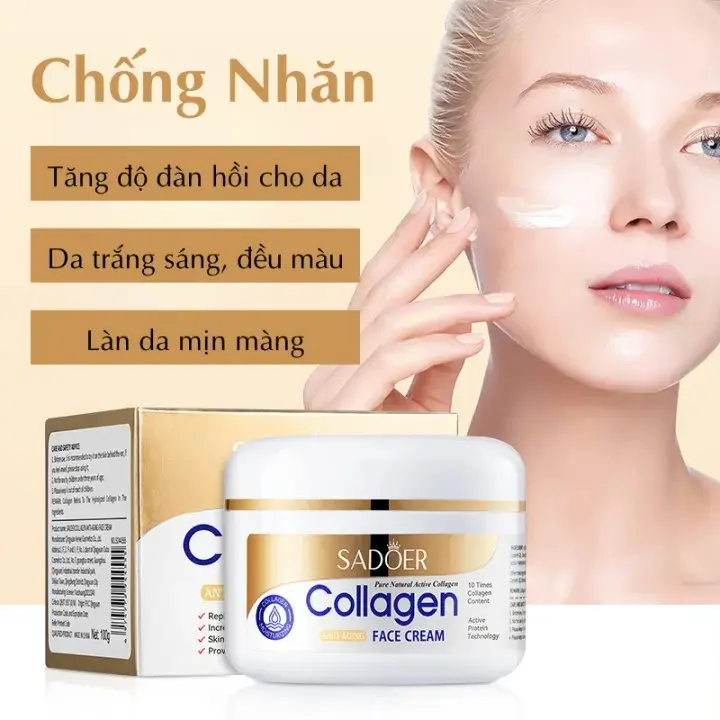 dưỡng trắng da mặt Collagen 100g Dưỡng ẩm da mặt  dưỡng ẩm tối ưu Giúp Da Mặt Mịn Màng Se Khít Lỗ Chân Lông Giữ Ẩm Và Tái Tạo Da Mặt Tươi Trẻ Đầy Sức Sống Làm Đẹp Da Skincare cao munt huan chay melas kemngay makeup kem dưỡng ẩm Nữ